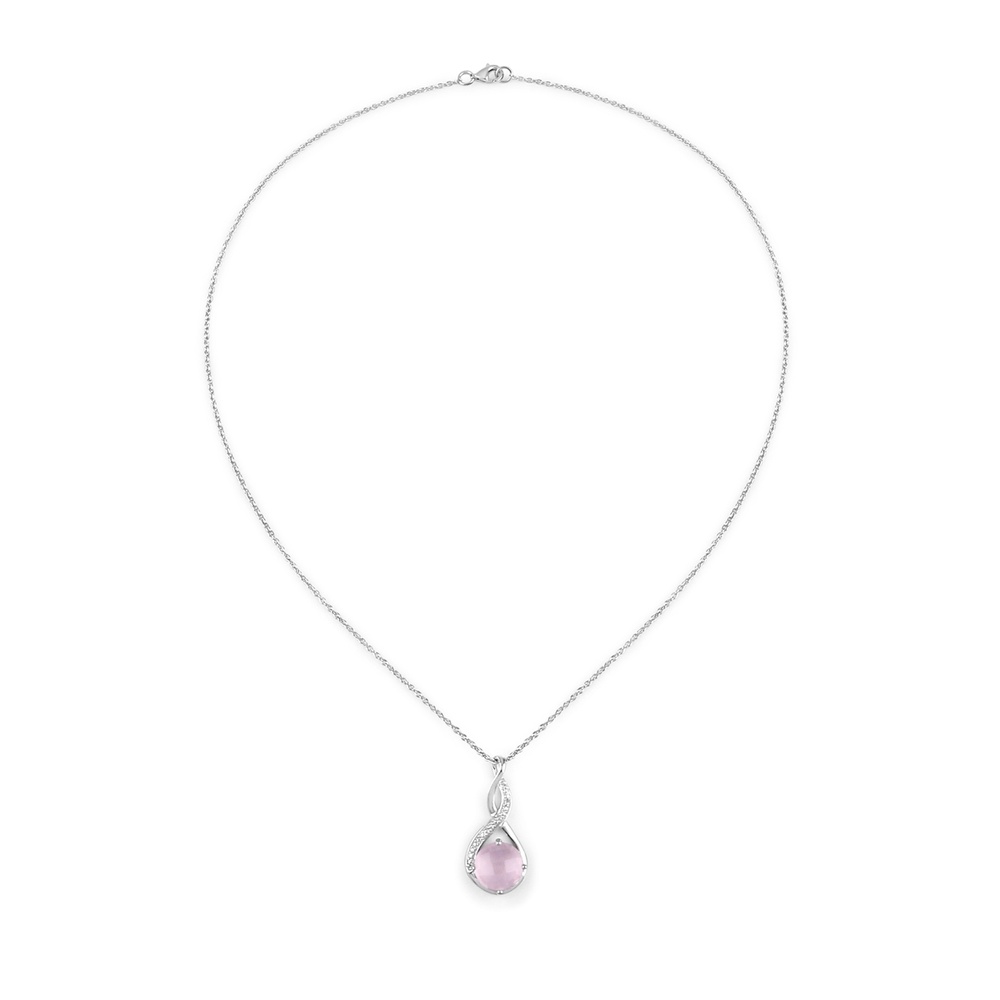 Rafaela Donata Chaîne Argent sterling Quartz rose en Argent Bijoux