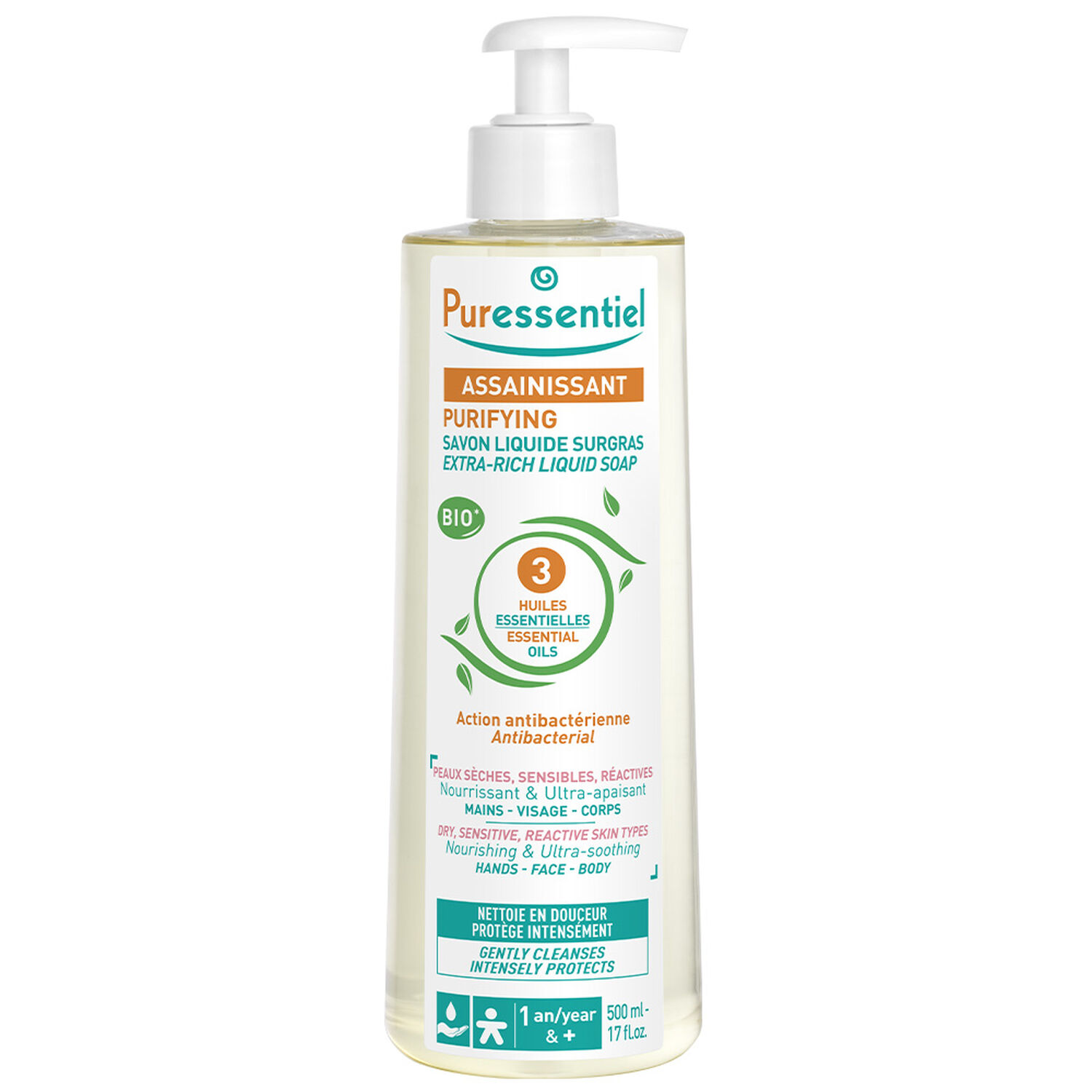 Puressentiel Savon Liquide Surgras Aux 3 Huiles Essentielles Bio