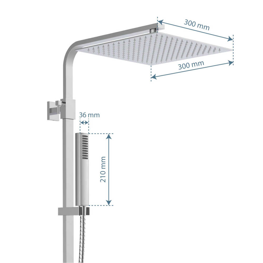 Schütte Duschset SUMBA, Duschsystem mit Thermostatarmatur Chrom