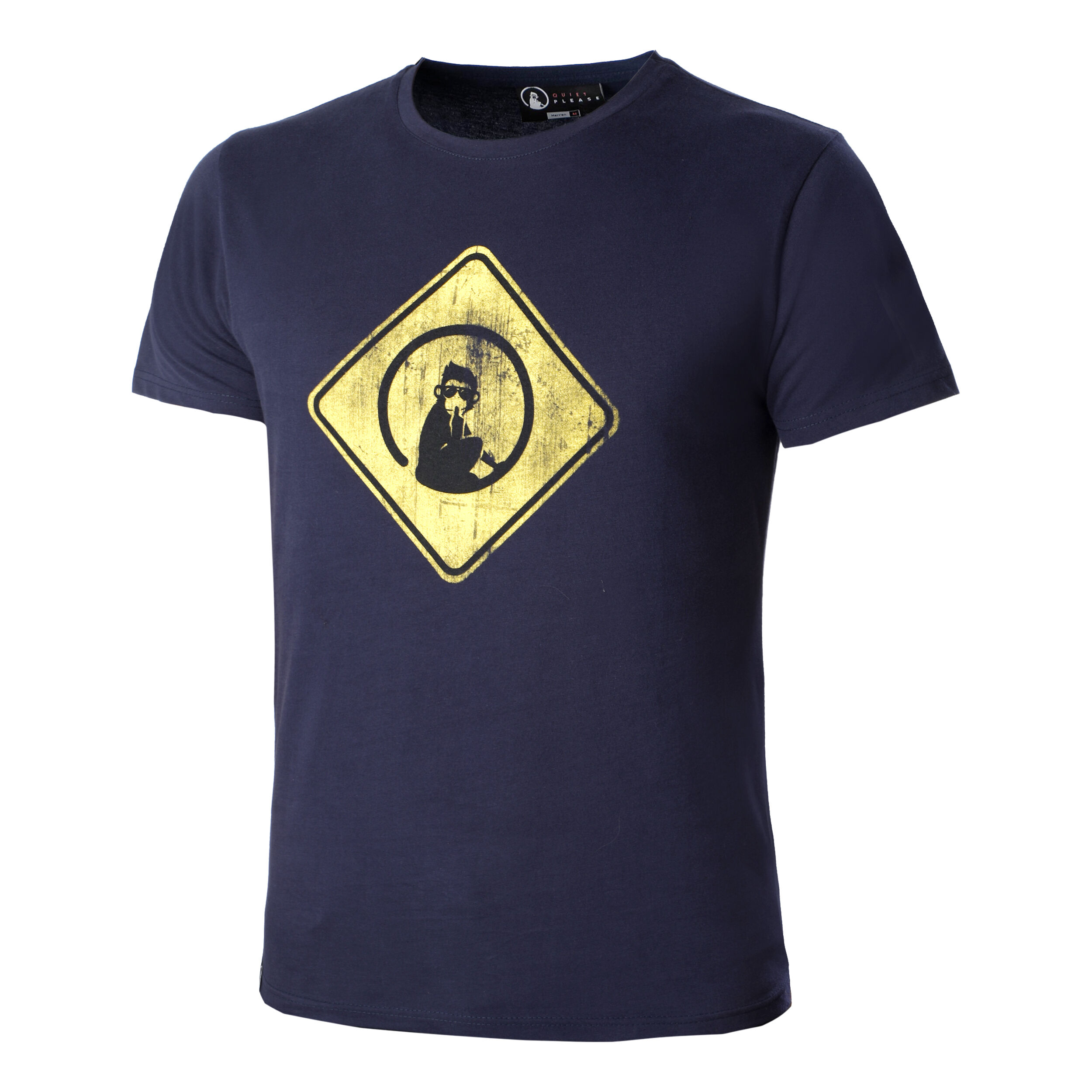 Australia Road Sign T-Shirt Herren - Dunkelblau, Gelb