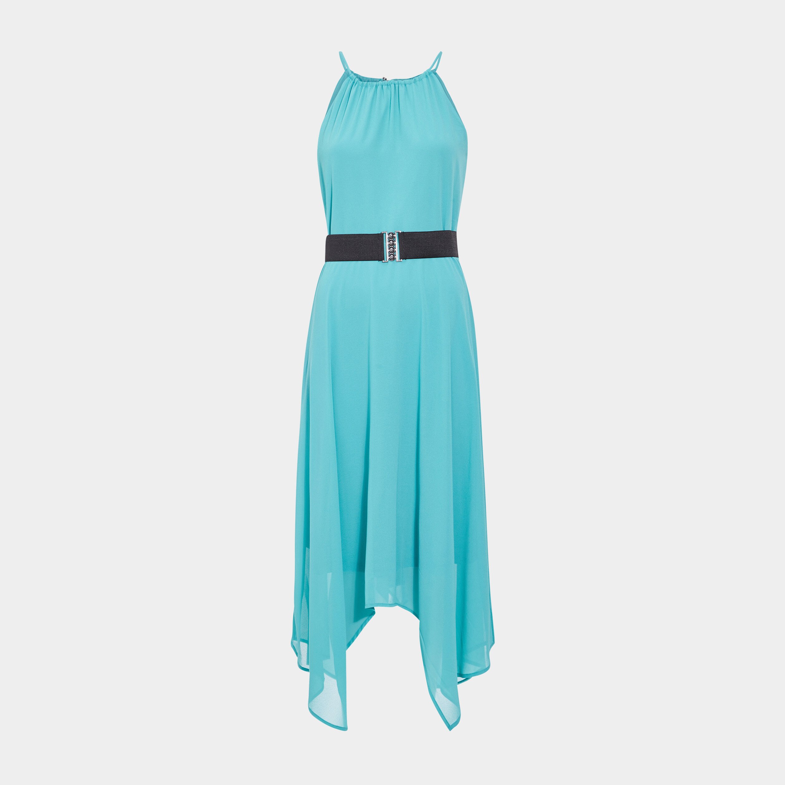 Robe longue patineuse bleu turquoise femme | La Halle