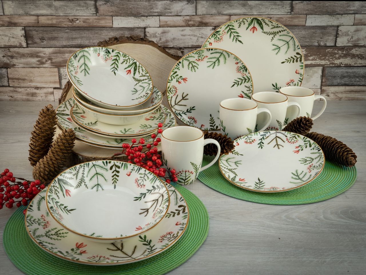 CreaTable Greenery Leaves Kombiservice 16-tlg