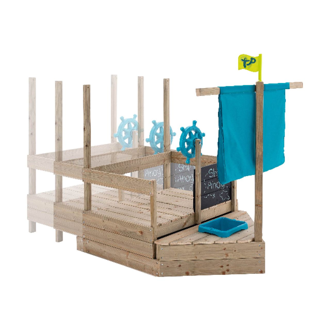 50NRTH TP Toys Holz Sandkasten Kinderspielboot AHOY