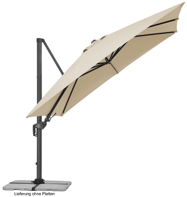 Schneider Schirme Schneider Ampelschirm Rhodos Twist, ca. 300x300 cm, natur