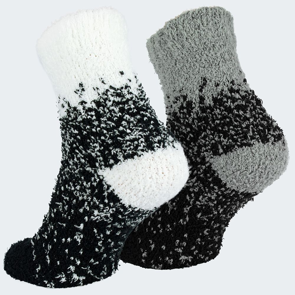 Black Snake Weiß/Grau 2-Pack Damen Kuschelsocken