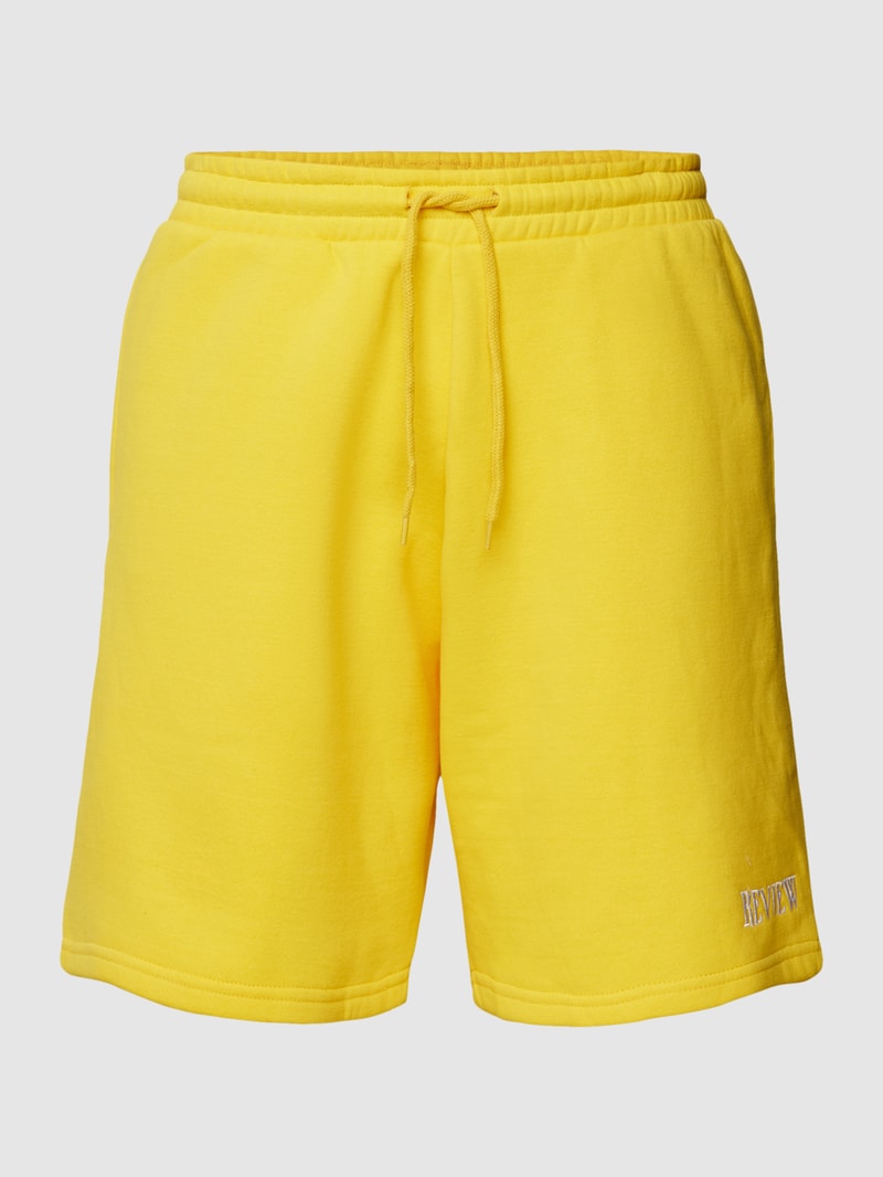 Sweatshorts mit elastischem Bund in gelb