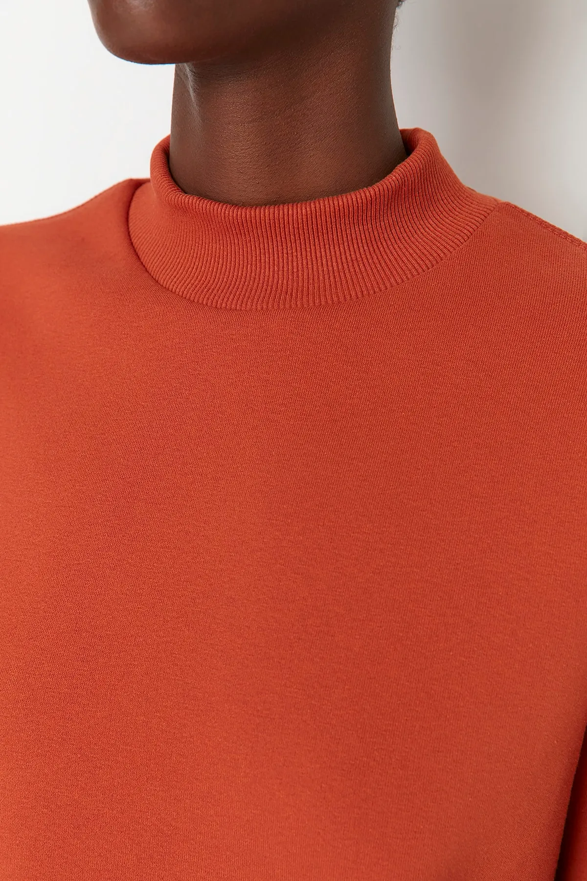 Trendyol Collection  Tile Dickes Innenfleece Stehkragen Entspannte/Bequeme Passform Strick-Sweatshirt TWOAW20SW0584