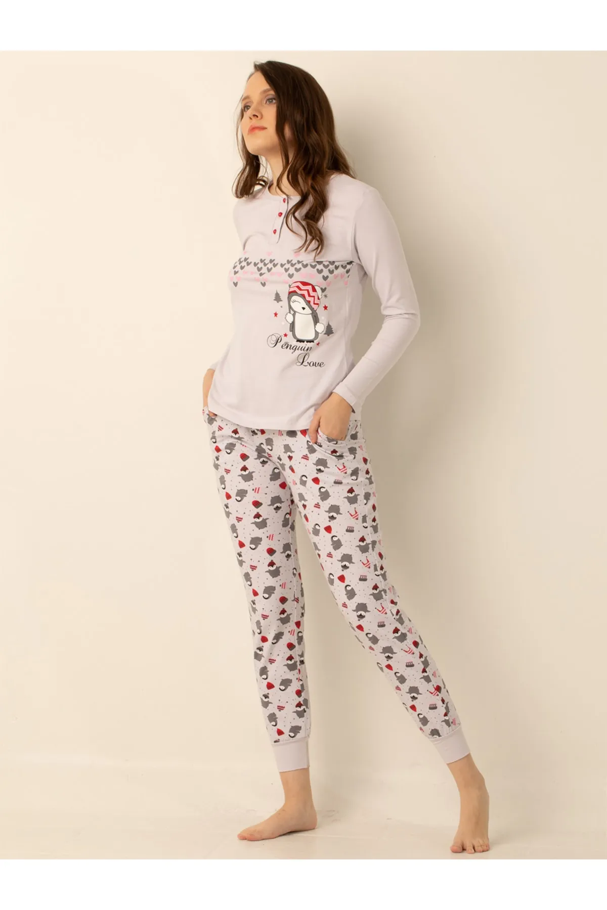 Doremi  Damen-Pyjama-Set aus Baumwolle