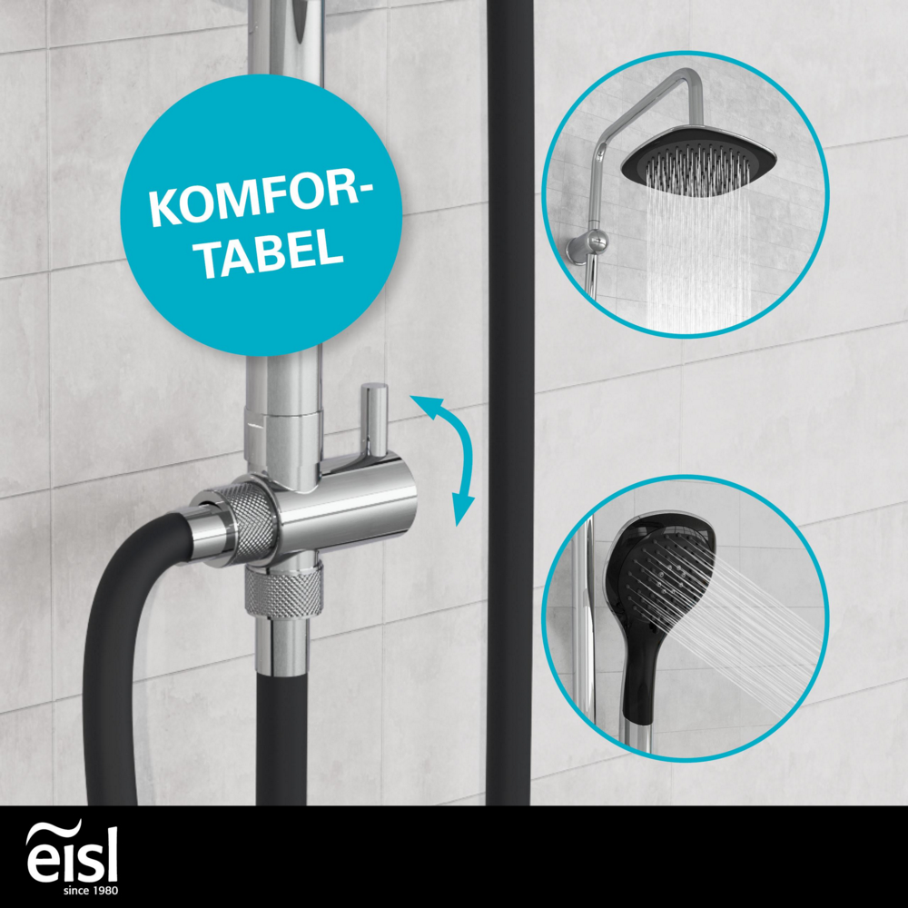 Eisl Duschset DUSCHTRAUM Chrom/Schwarz