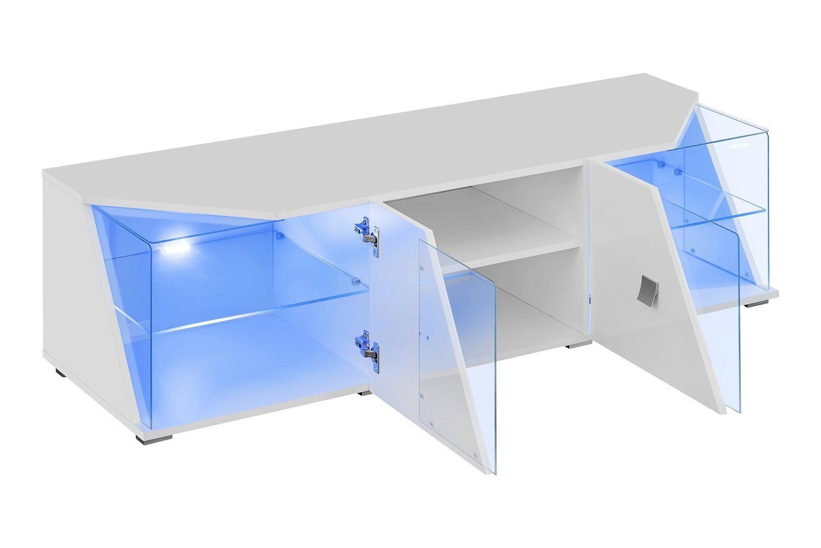 Unique Home Wohnwand Wohnwand ED, mit LED Beleuchtung, Farbe Weiß Hochglanz