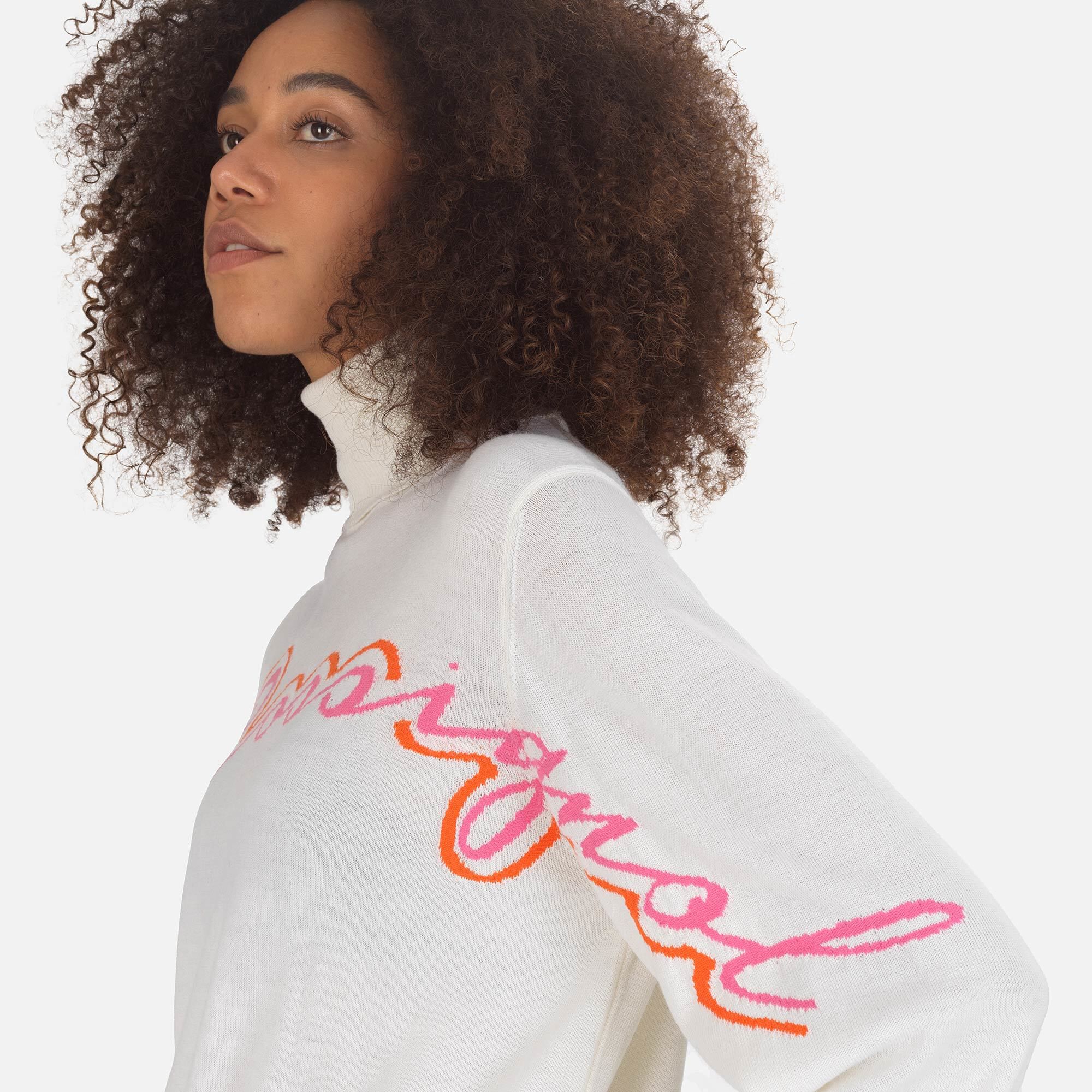 Pull en maille à col roulé Signature Femme