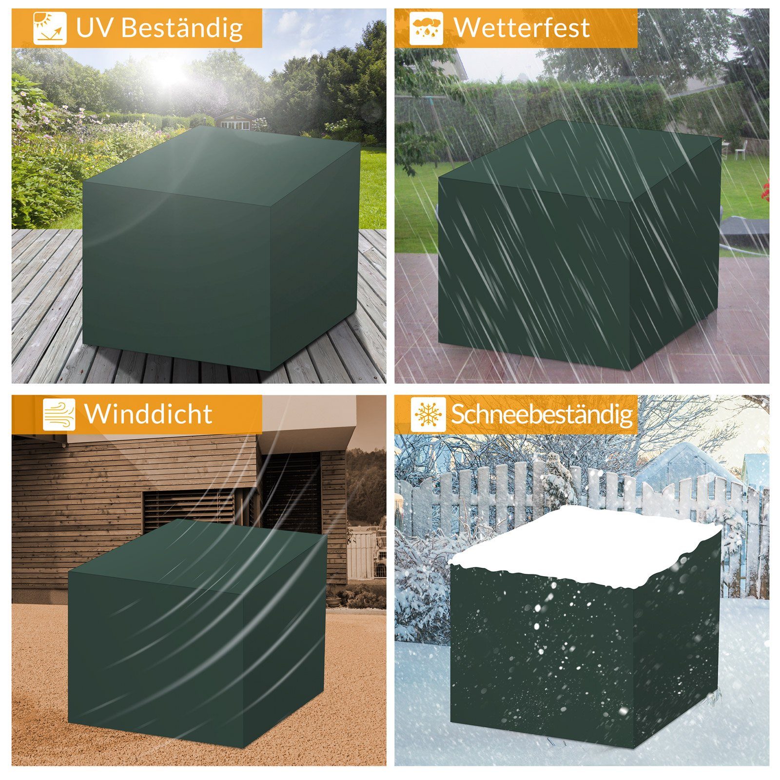 Kingsleeve Gartenmöbel-Schutzhülle Kingsleeve, Gartenmöbel Winterfest UV-beständig PE 122x112x98cm Garage Doppelnaht
