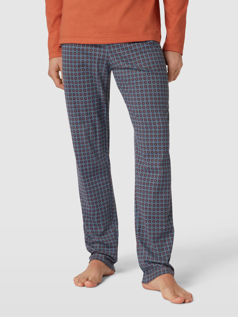 Pyjama-Hose mit Allover-Muster Modell 'REMIX SLEEP PJ' in dunkelrot