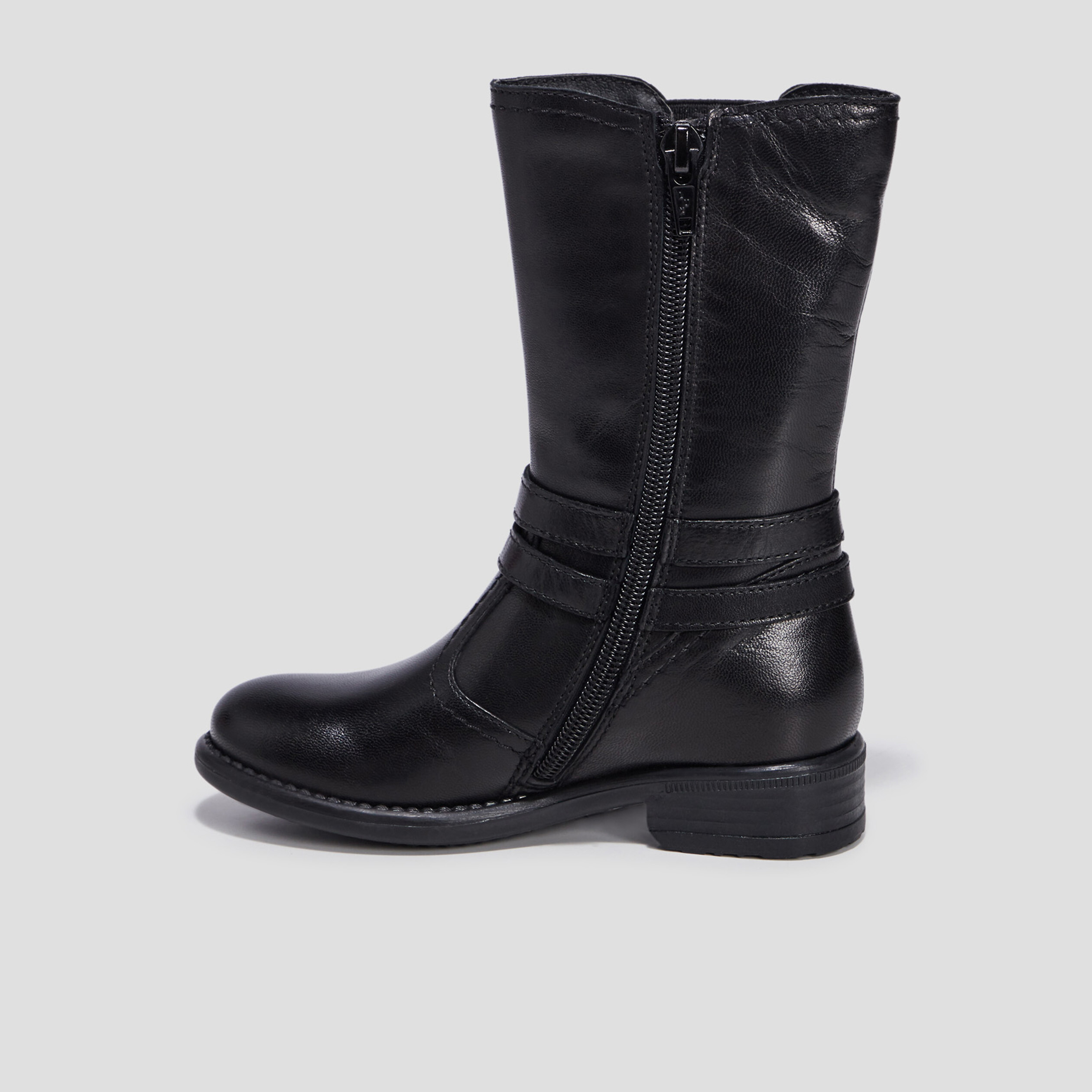 Bottes en cuir noir fille | La Halle
