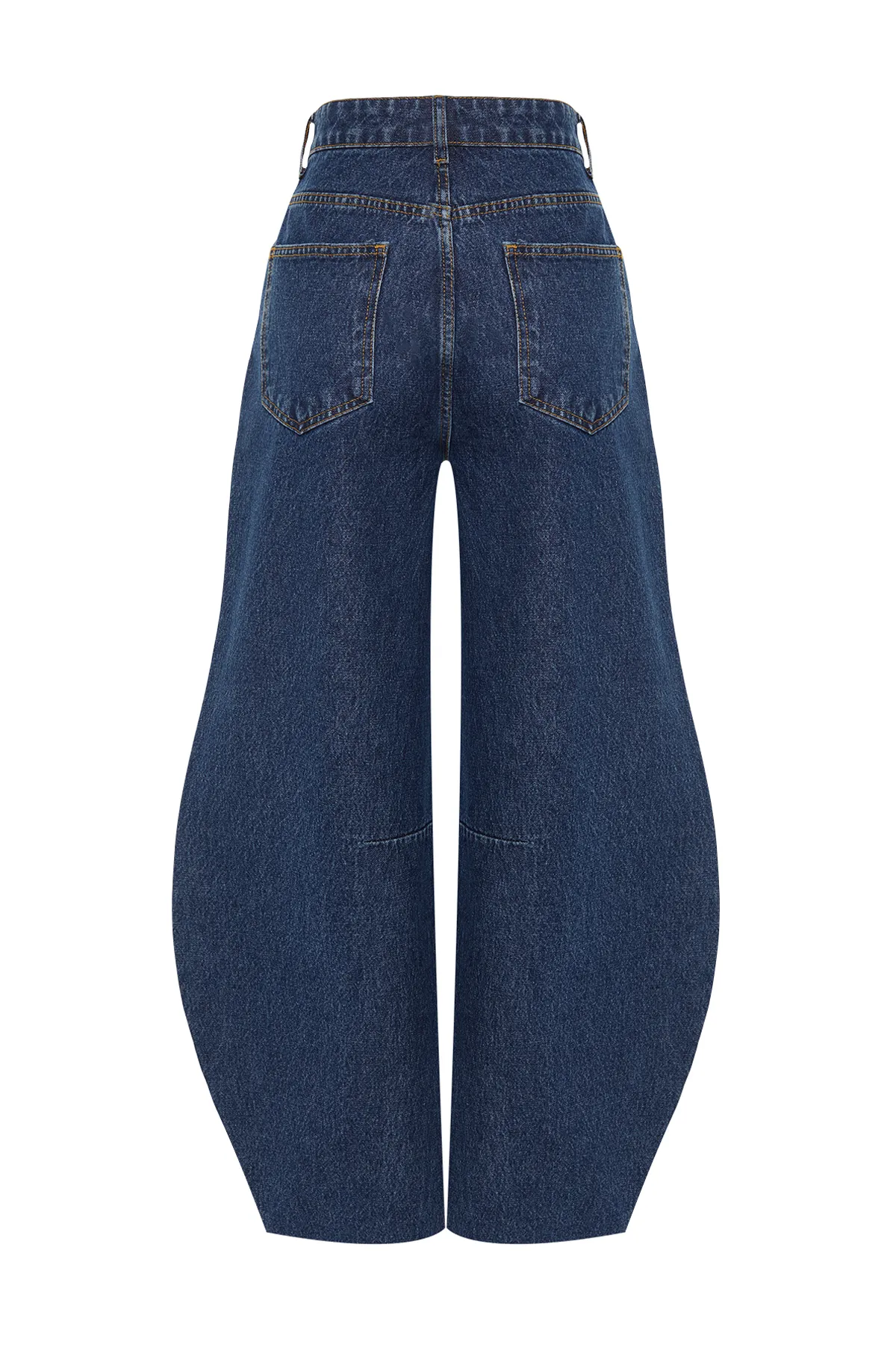 Trendyol Collection  High Waist Balloon Jeans - Dunkelblau, Nahtdetail, Nachhaltiger TWOSS24JE00141