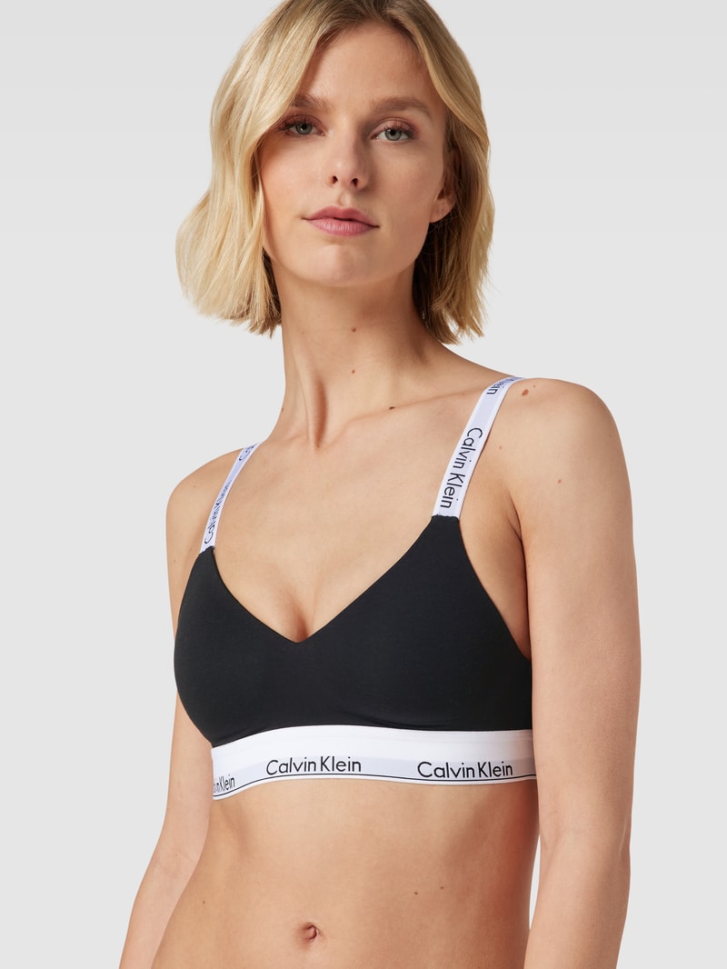 Bralette mit Label-Details in schwarz