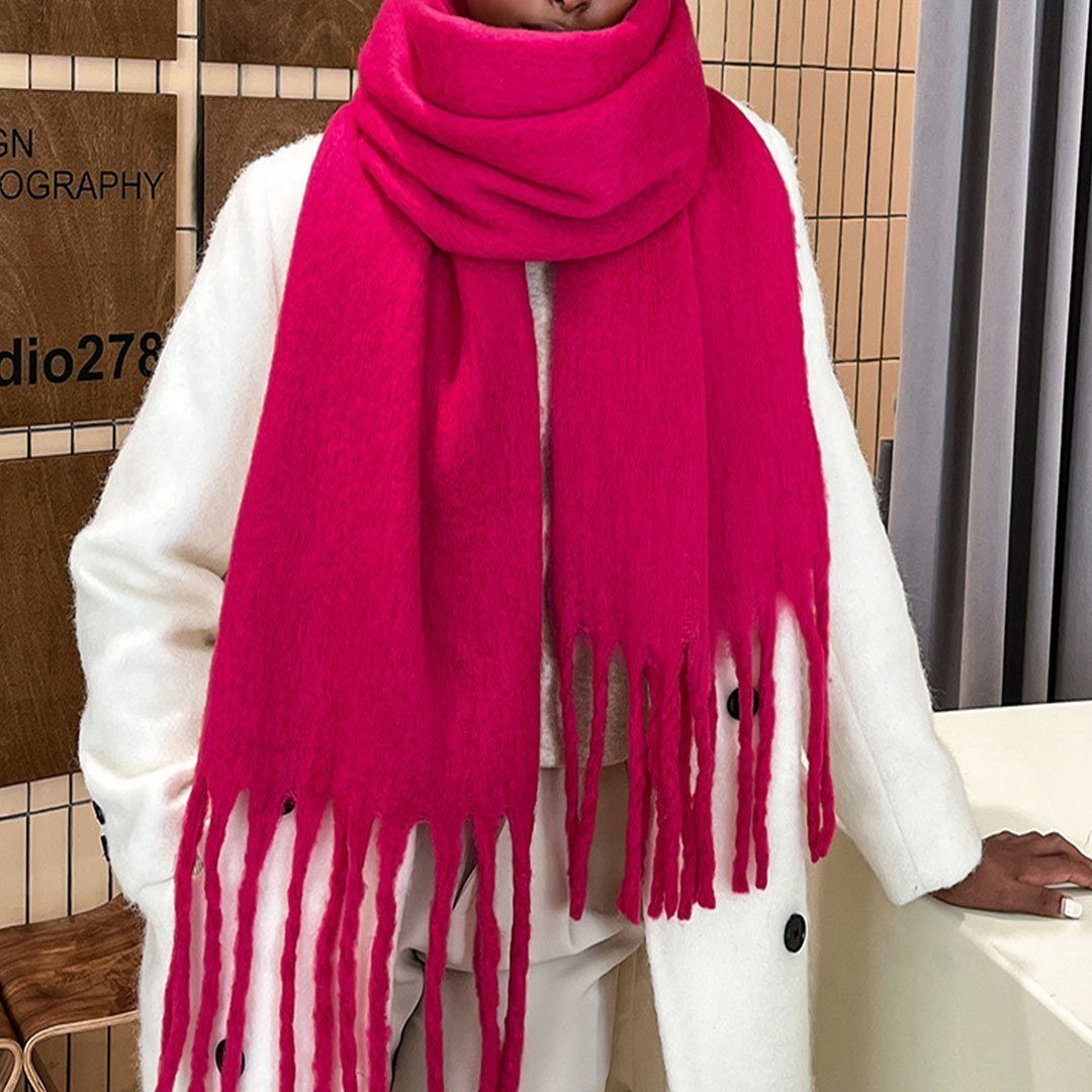 AUKUU Schal Halstuch Winterlicher vielseitiger Schal für Damen, Schal, mit, (Quasten)