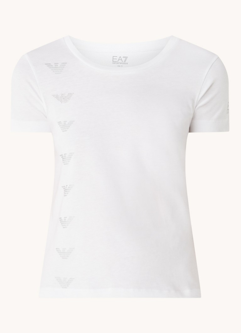 Emporio Armani Training T-shirt with logo print and rhinestone decoration