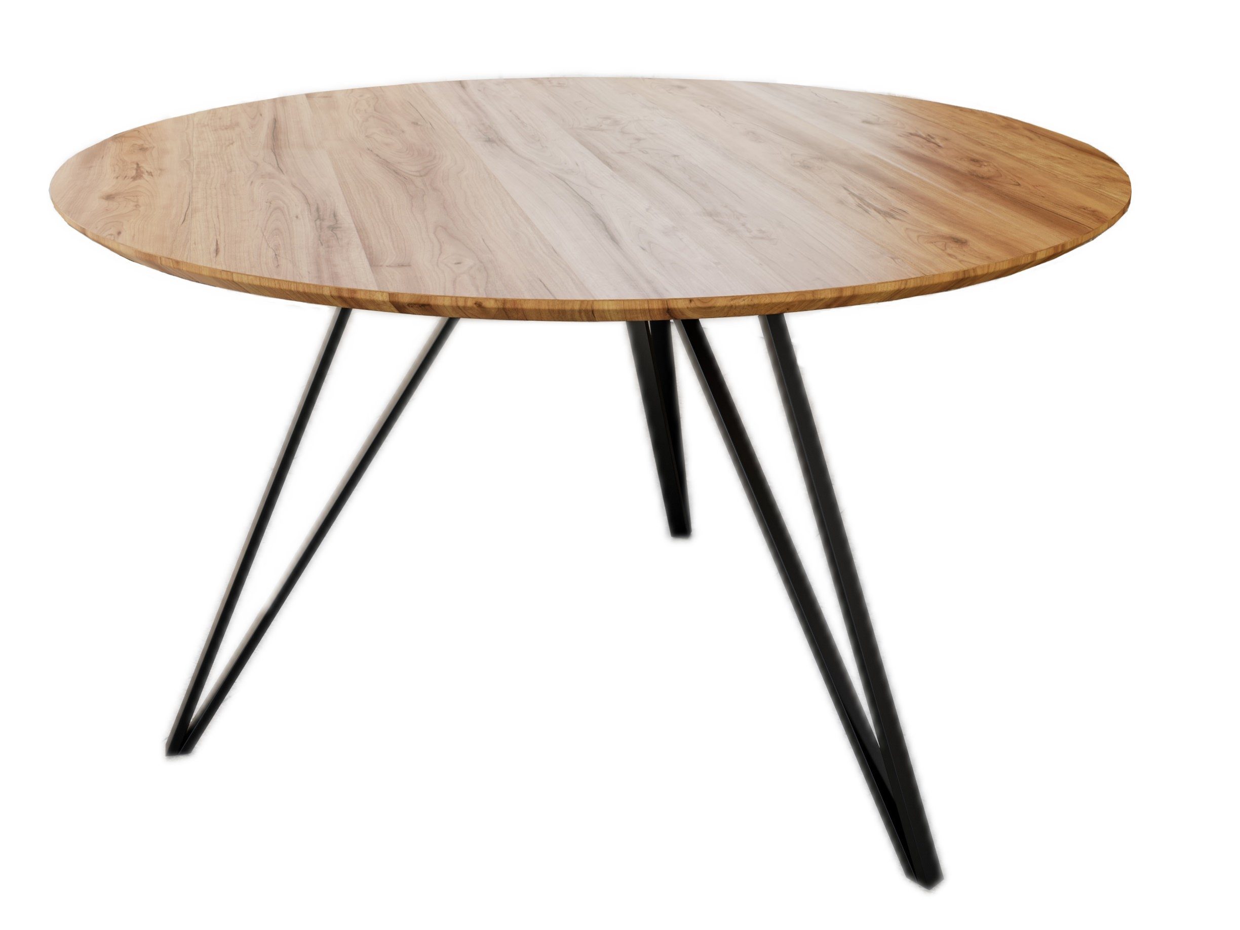 SAM® Esstisch Namu, Tischplatte rund, natur- oder nussbaumfarben, schwarzes Metallgestell