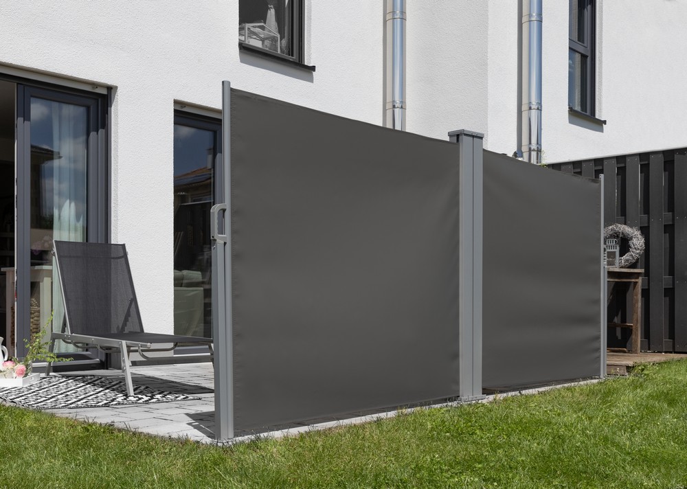 HC Home & Living Doppel - Seitenmarkise ca. 6,0 x 1,5 m - Anthrazit