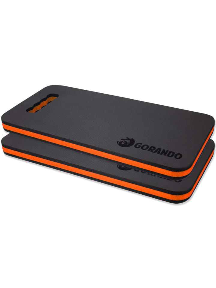 GORANDO 2x Premium Kniekissen für Garten Haus Werkstatt 44x22cm in orange günstig kaufen onesize