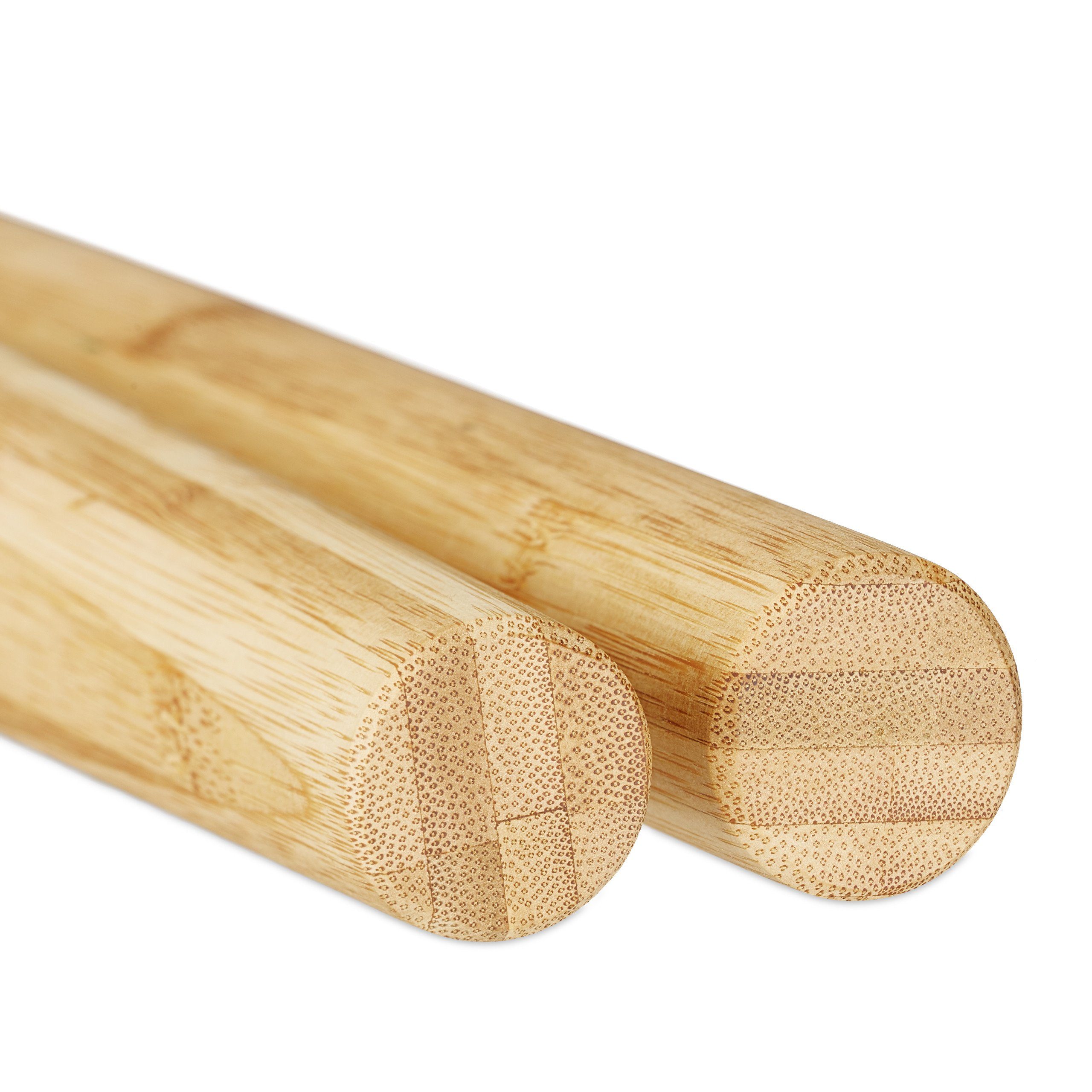 relaxdays Teigroller Teigroller Bambus 2er Set Bambus