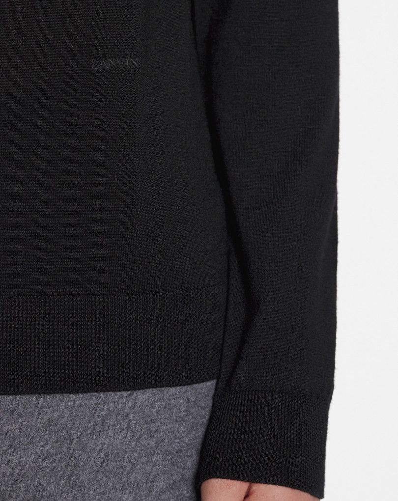 PULL À COL ROULÉ EN LAINE ET SOIE