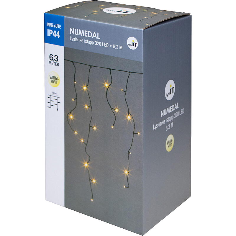 Home Lyslenke 320 LED Istappper, varmhvit, Numedal