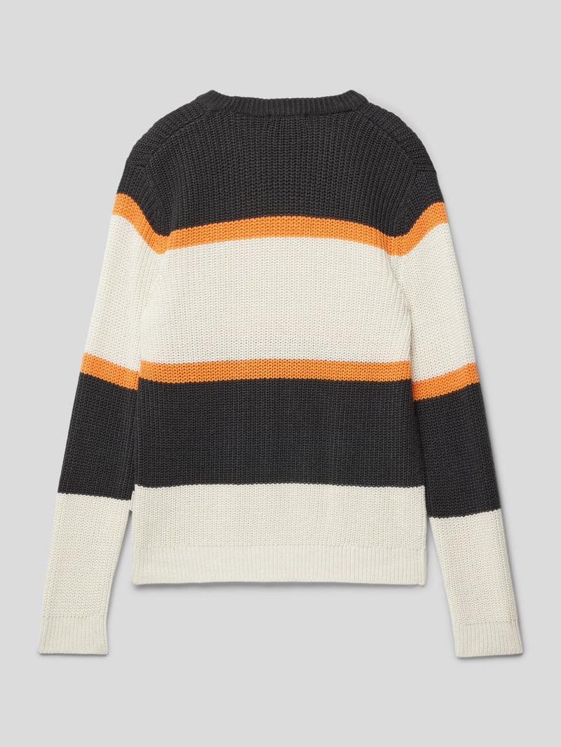 Strickpullover mit Blockstreifen in graphit