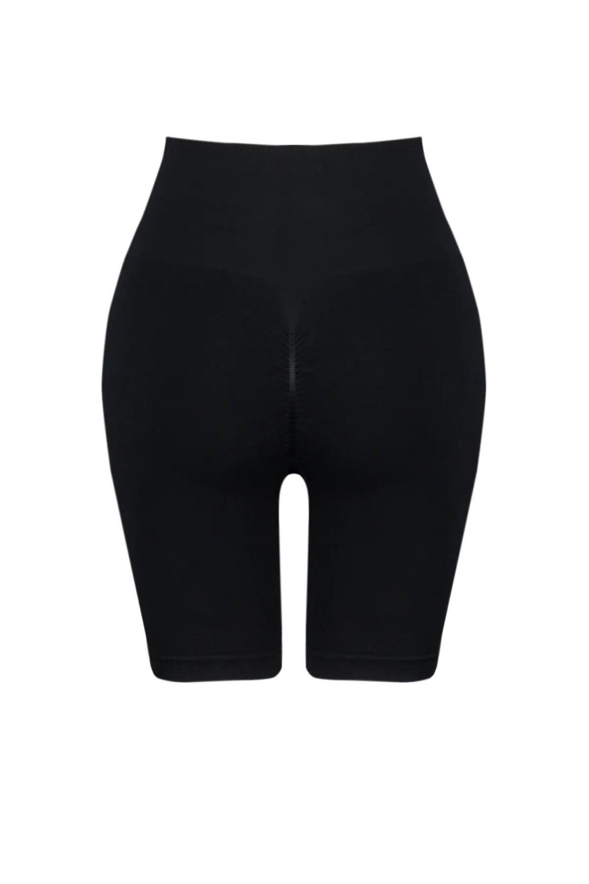 Trendyol Collection  Schwarze nahtlose/nahtlose Push-Up-Sportshorts aus Strick mit Kordelzug/kurze Leggings THMSS24TY00008