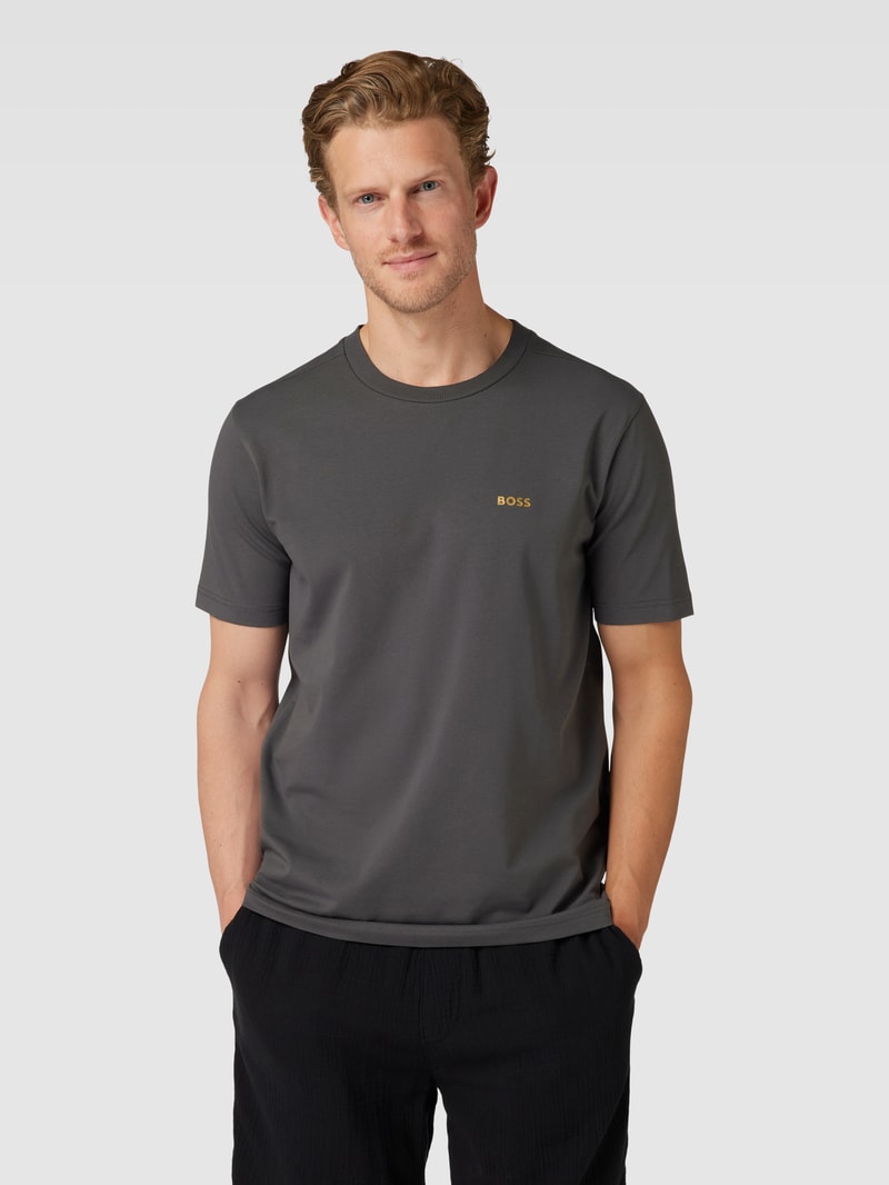 T-Shirt mit Label-Print in graphit