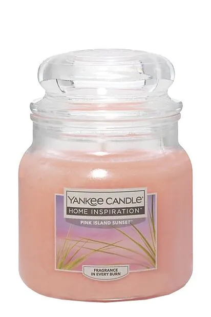 „Yankee Candle“ žvakė „Home Inspiration“, vidutinio rožinio atspalvio, „Island Sunset“