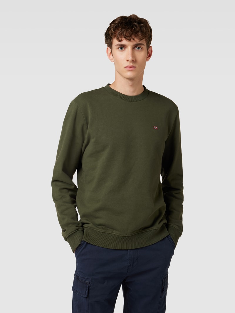 Sweatshirt mit Logo-Detail Modell 'balis' in dunkelgrün