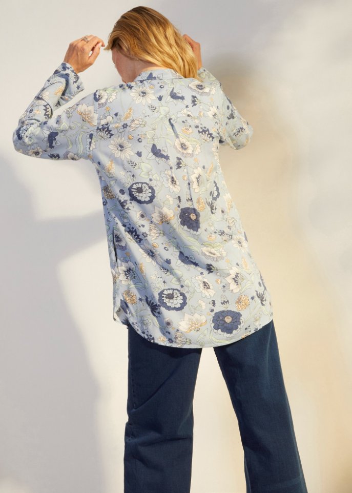Longbluse, geblümt