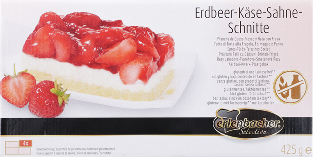Erlenbacher Erdbeer-Käse-Sahneschnitte