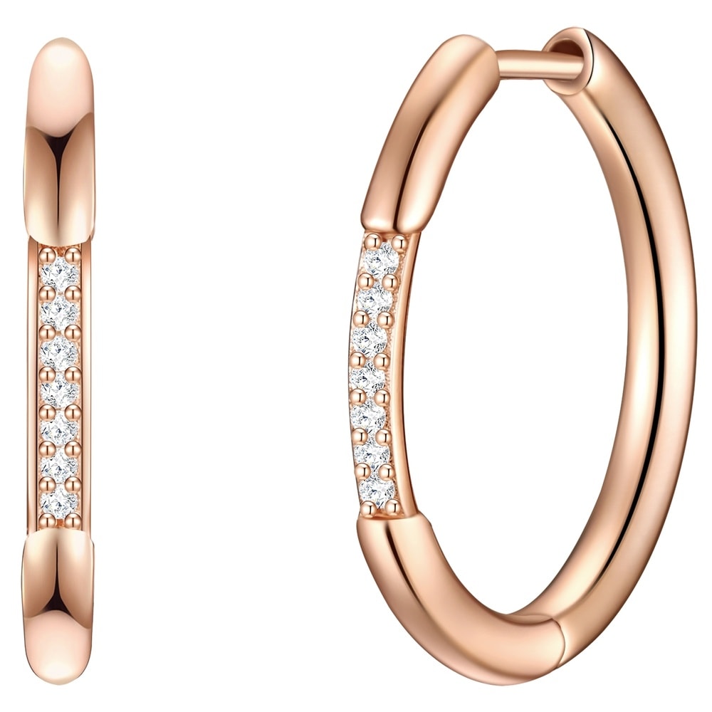 Glanzstücke München Créoles en argent Argent sterling Oxyde de zirconium (CZ) en Or rose Boucles d'oreilles