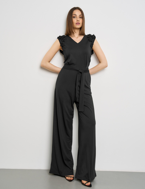 Eleganter Jumpsuit mit Chiffon-Blumen