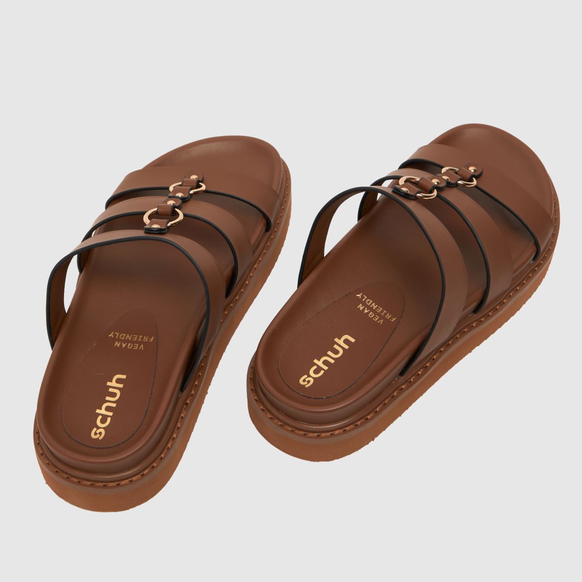 Sandale z debelim oprijemom Schuh Tana v rjavi barvi