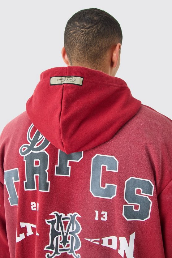 Kastiger Oversize Hoodie mit Dark Tropics Print