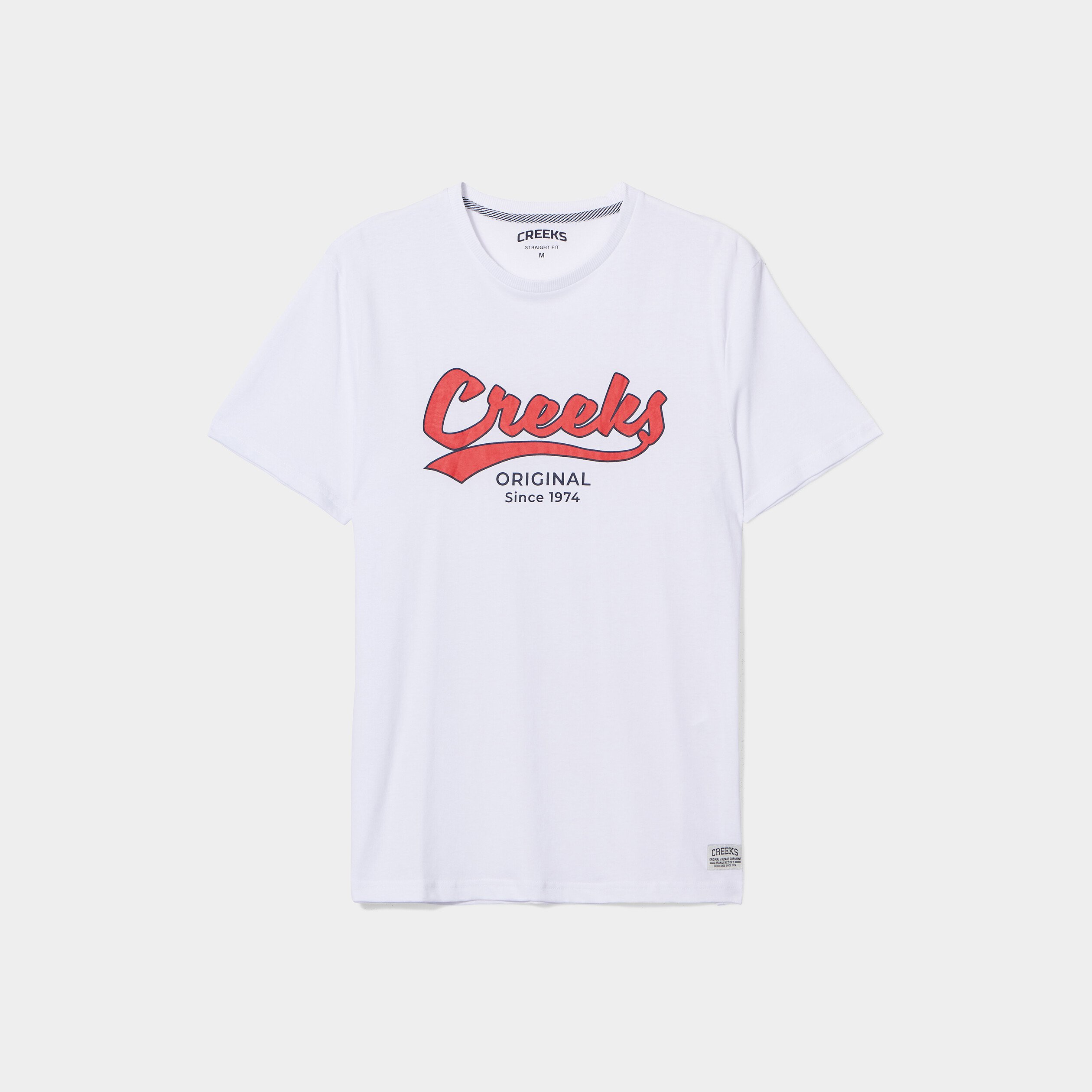 T-shirt col rond manches courtes Creeks blanc homme | La Halle