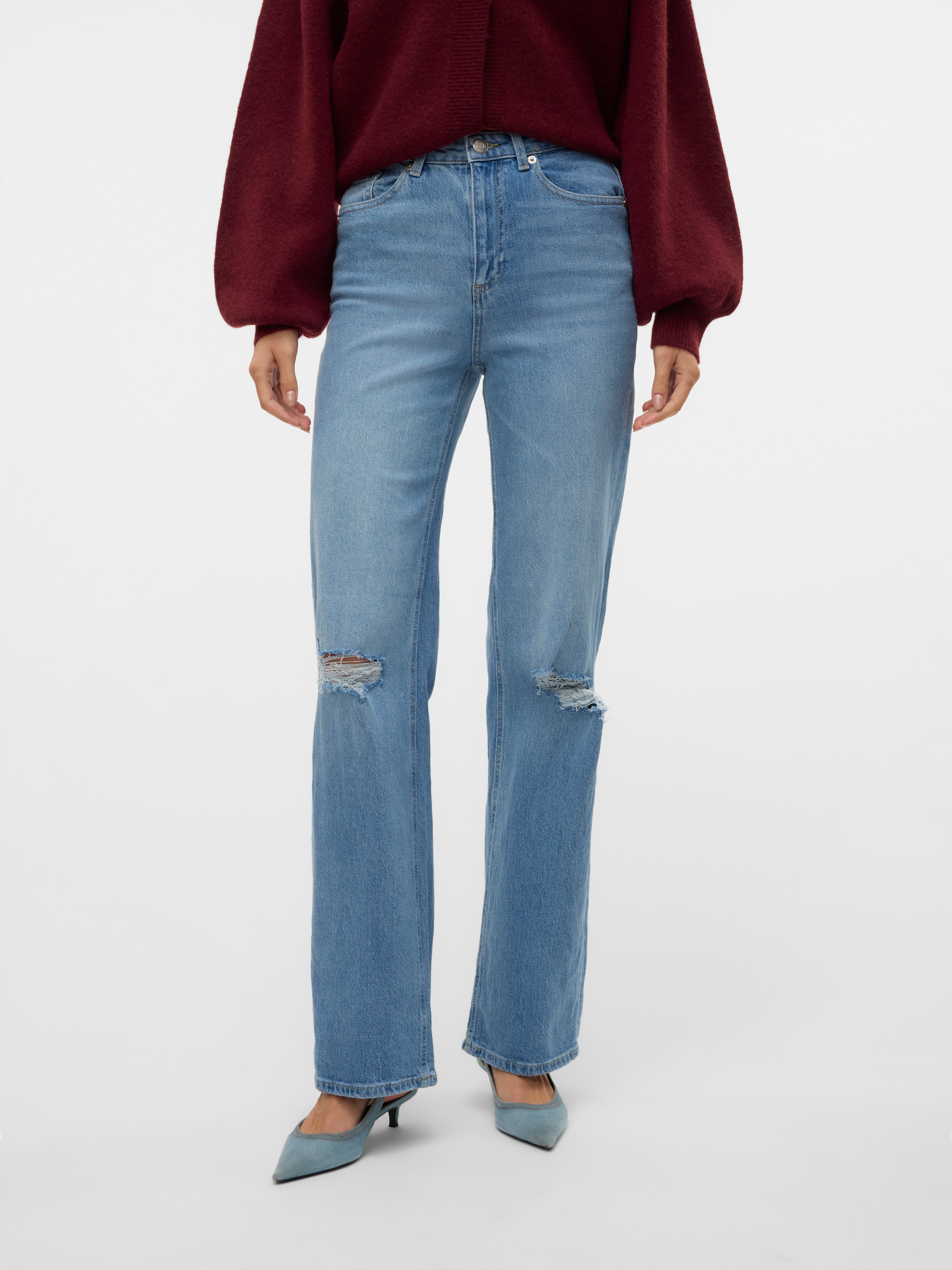 VMTESSA Hohe Taille Weiter Beinschnitt Jeans