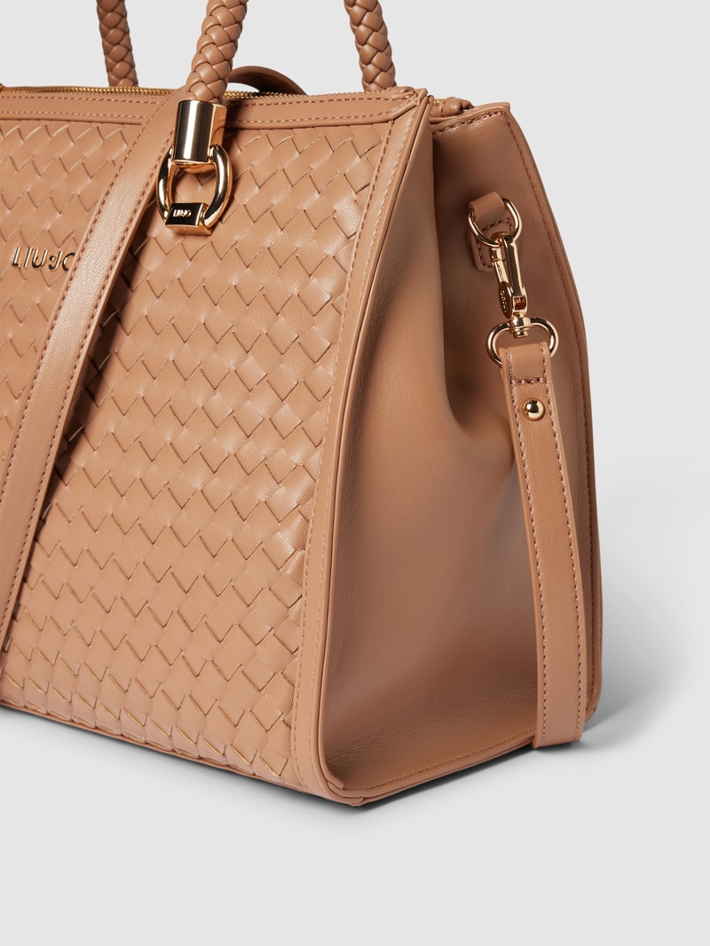 Handtasche in Flecht-Optik in camel
