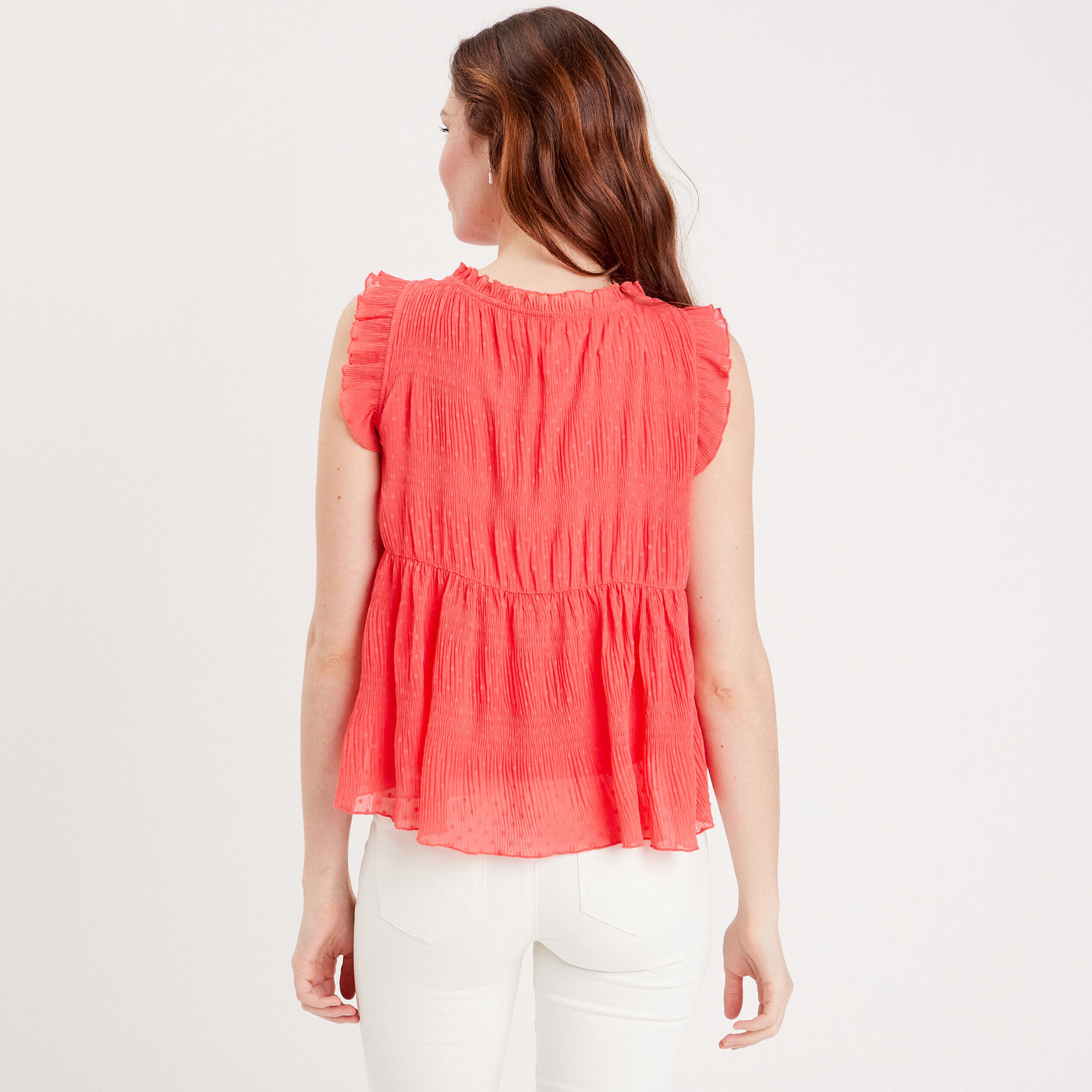 Blouse sans manches rouge corail femme | Cache Cache