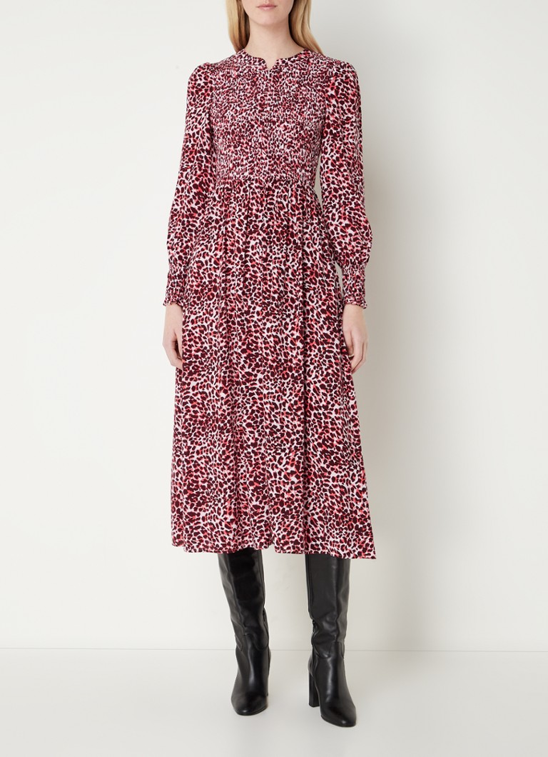Rochie midi plisată cu imprimeu leopard Whistles