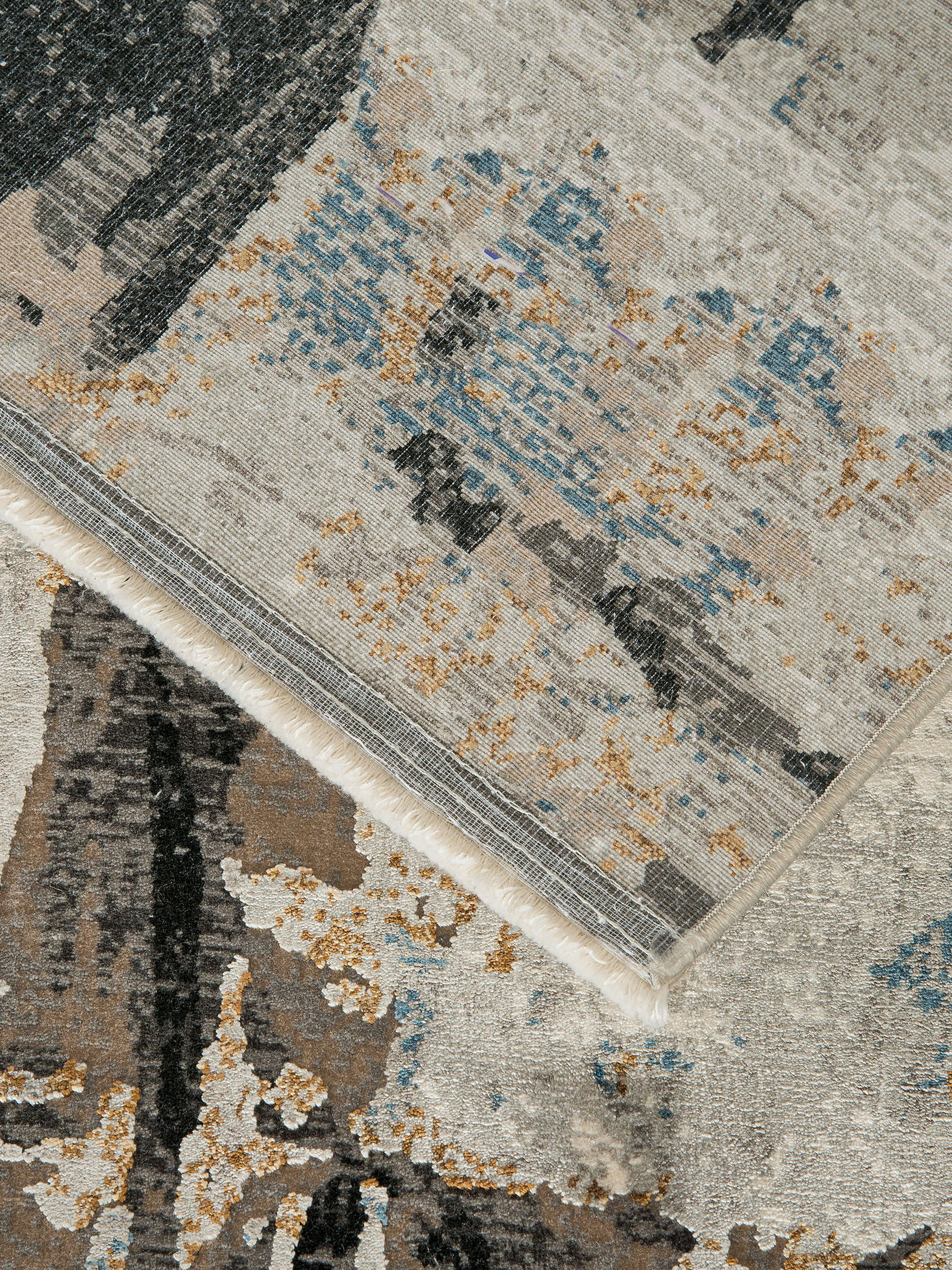 Sivas Vintage-Teppich, Schwarz/Silber