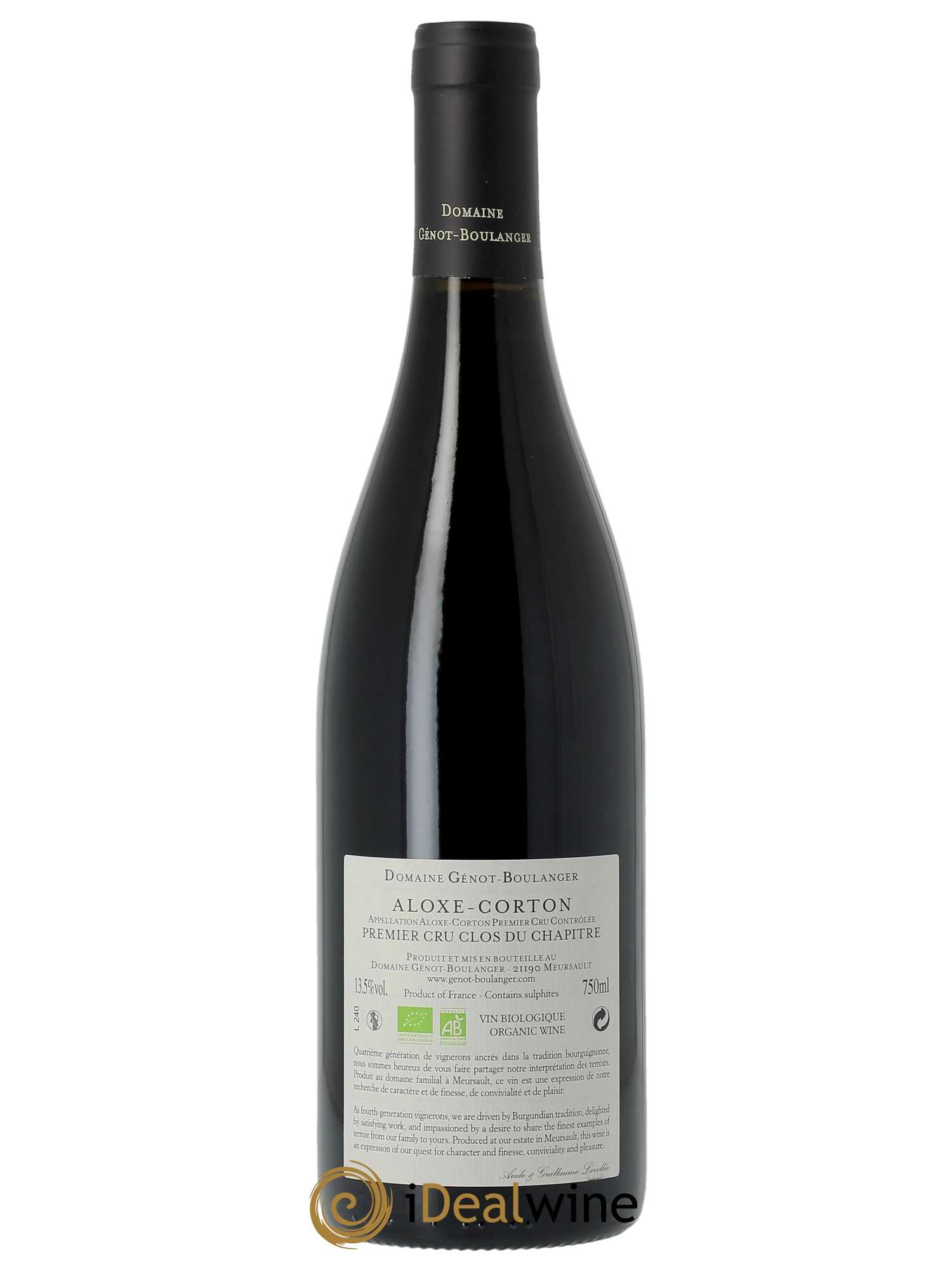 Aloxe-Corton 1er Cru Clos du Chapitre Génot-Boulanger (Domaine)  2020 - Lot de 1 Bouteille