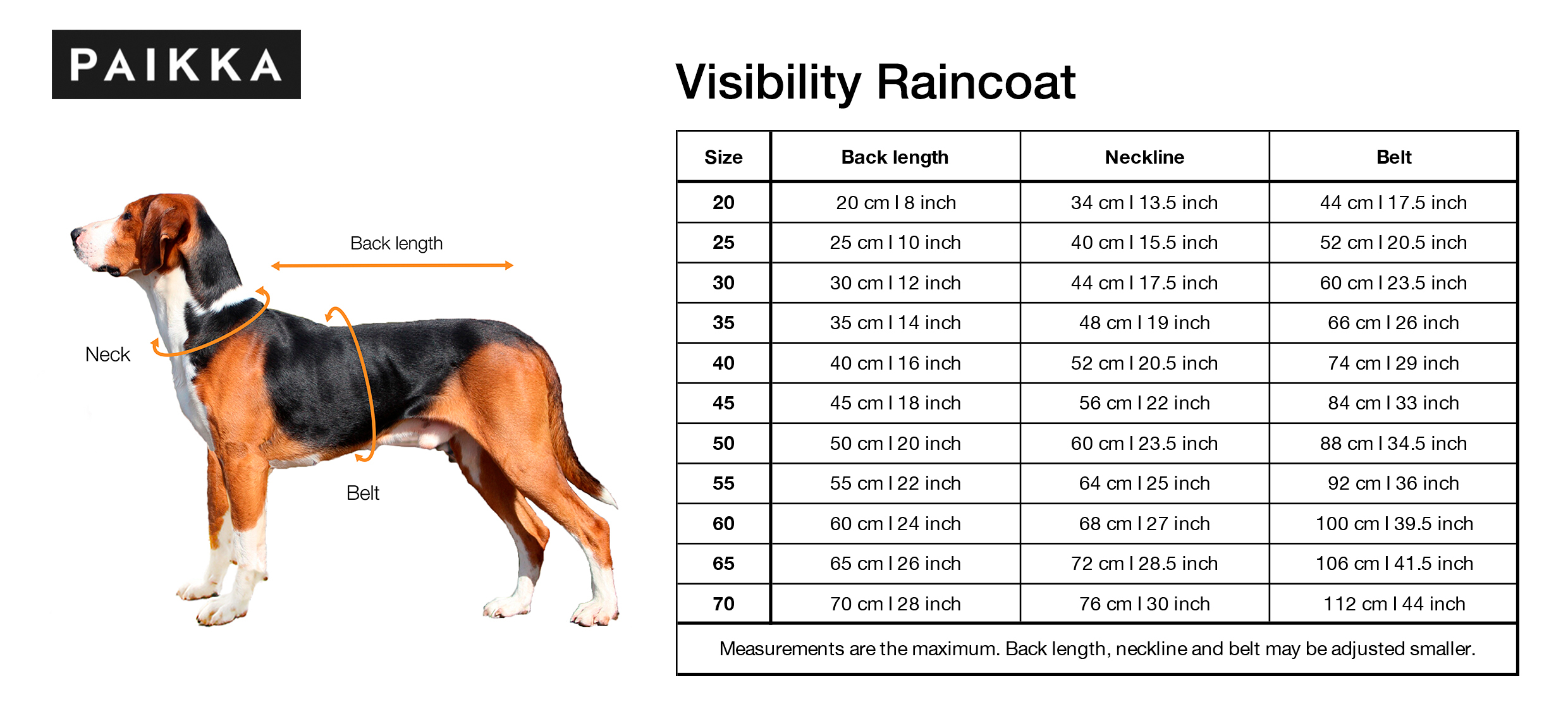 Paikka Hundemäntel Paikka Recovery Raincoat orange 25 cm