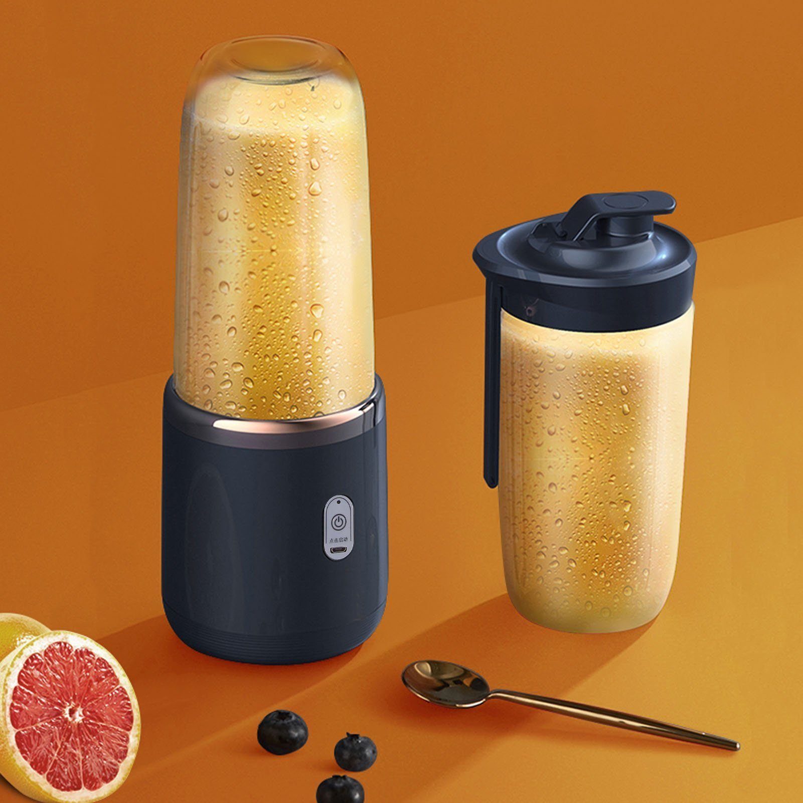 AUKUU Smoothie-Maker Smoothie-Maker Mixer für Smoothies und Shakes, Tragbarer Mixer, Klingen für Saft