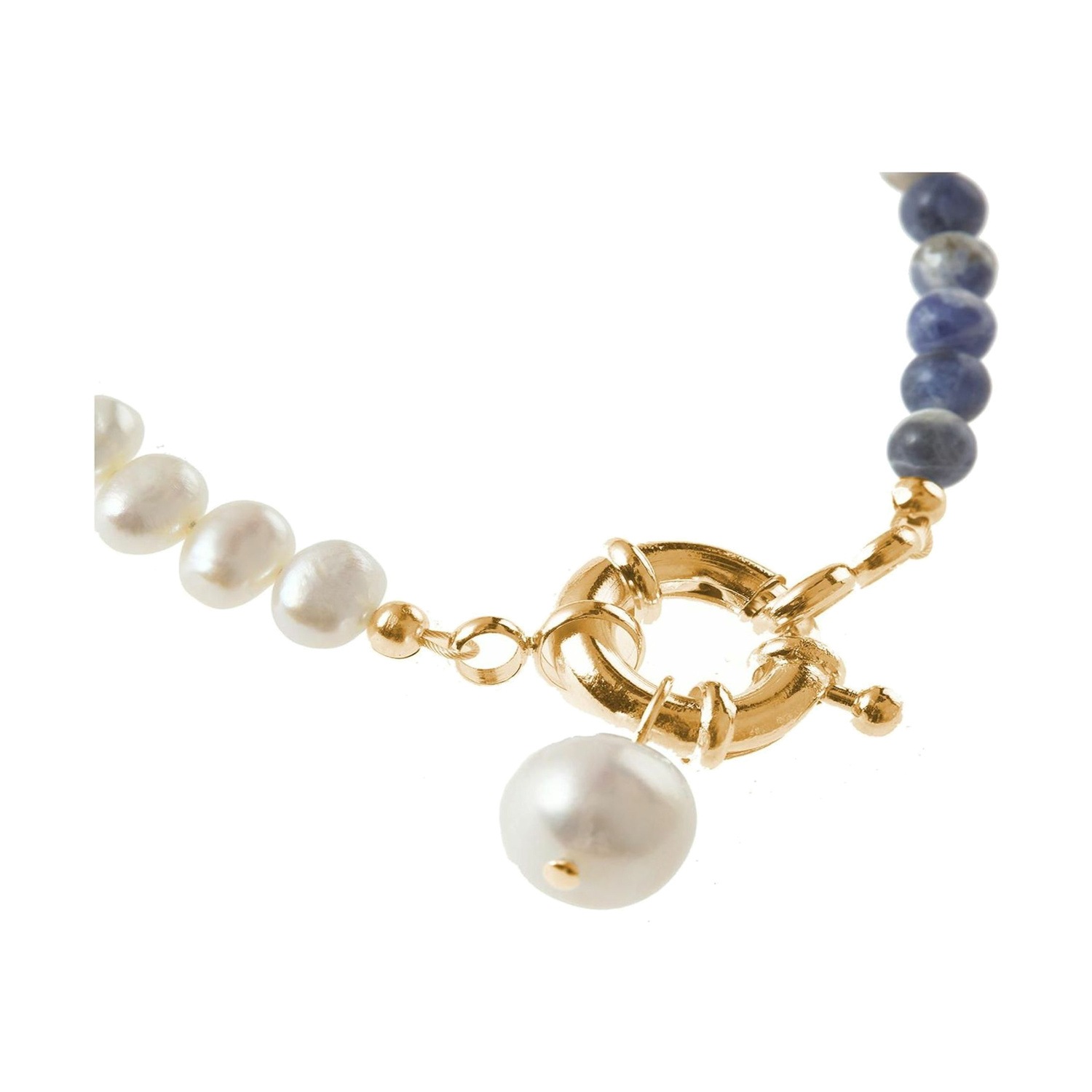 Armband 'Zuchtperlen und Lapis Lazuli'