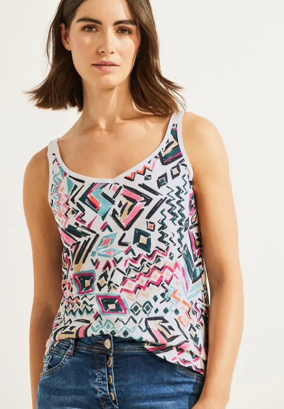CECIL Printtop in Flammgarn